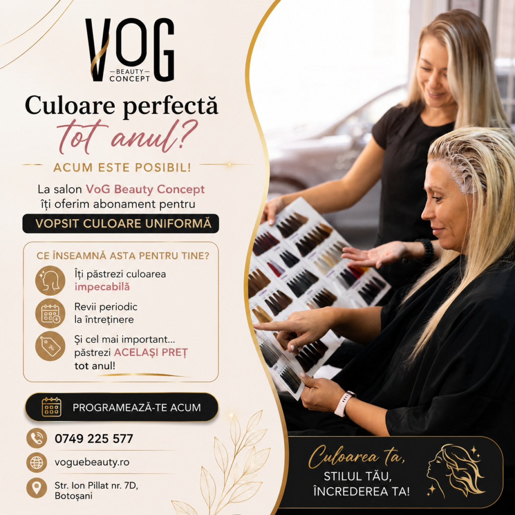 Abonament vopsit culoare uniformă - ofertă Vogue Beauty Center Botoșani